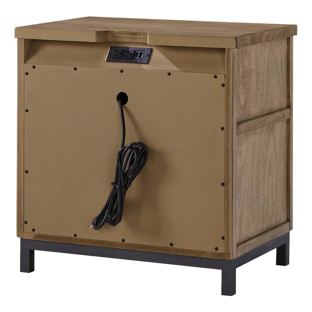 Table de chevet Brun clair en bois - Tomtyn