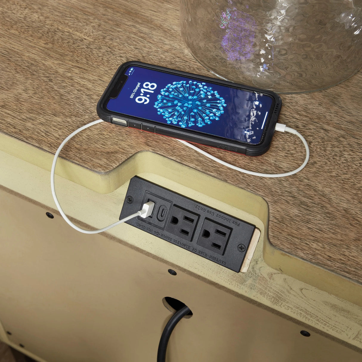 Table de chevet Brun clair en bois - Tomtyn