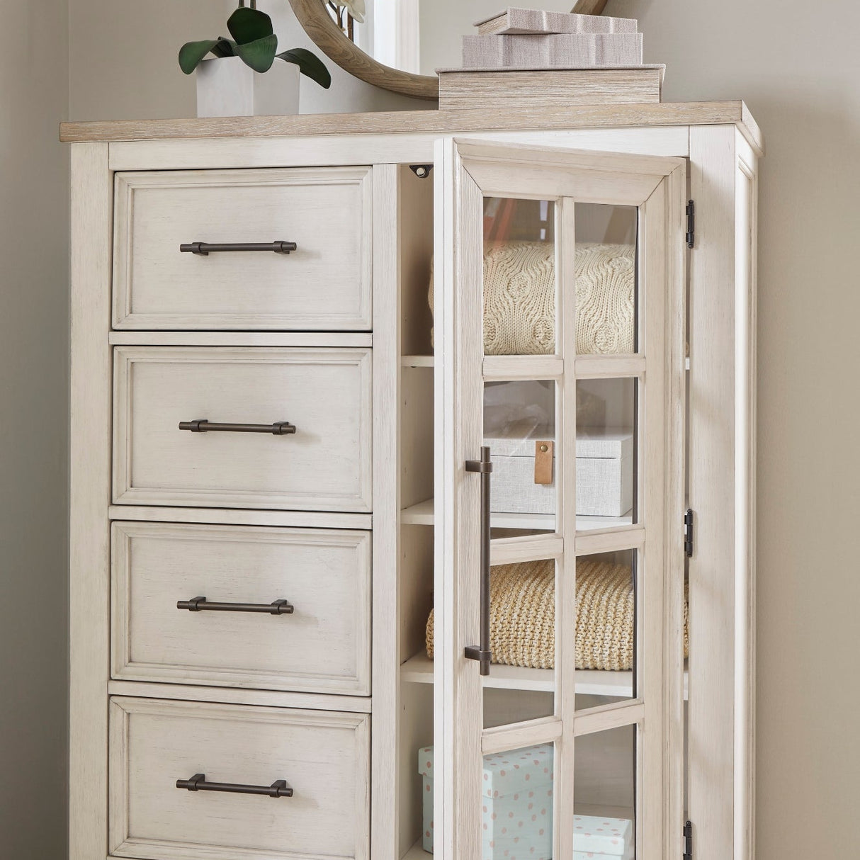 Commode à 5 tiroirs en bois bicolore - Shaybrock