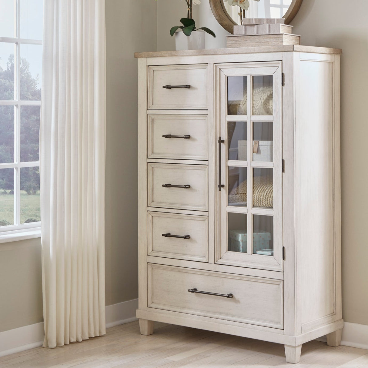 Commode à 5 tiroirs en bois bicolore - Shaybrock