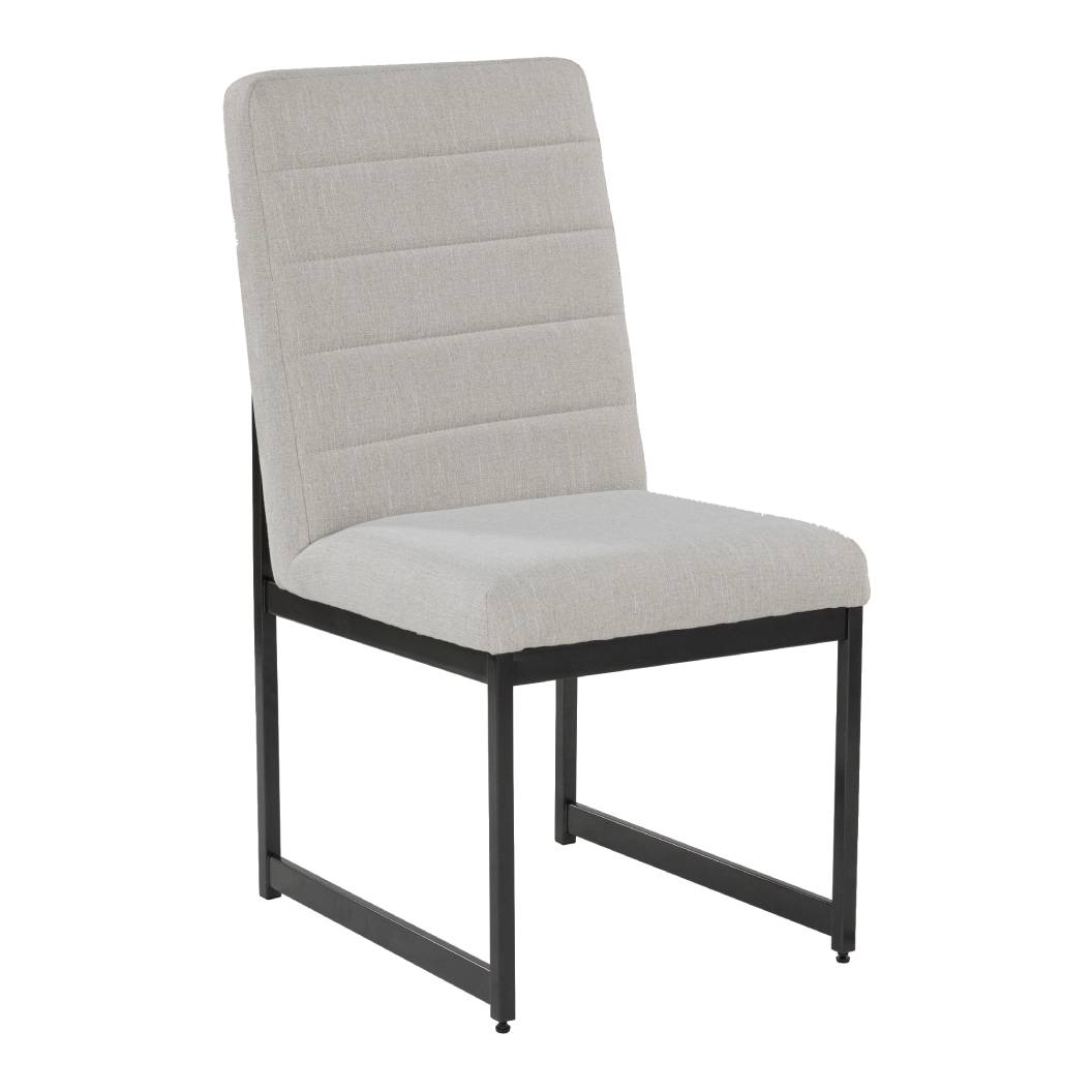 Ensemble de 2 chaises de salle à manger rembourrées en tissu beige pâle - Tomtyn