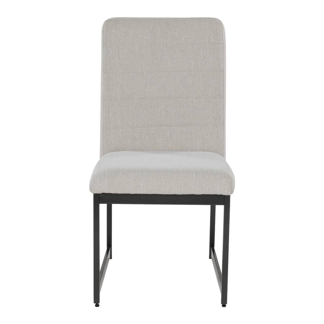 Ensemble de 2 chaises de salle à manger rembourrées en tissu beige pâle - Tomtyn