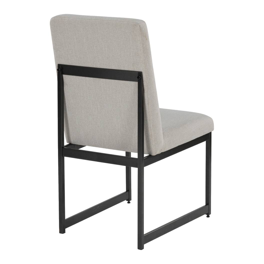 Ensemble de 2 chaises de salle à manger rembourrées en tissu beige pâle - Tomtyn