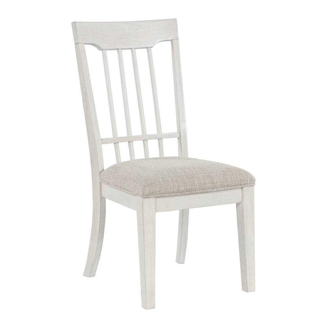 Ensemble de 2 chaises de salle à manger en bois avec assise rembourrée en tissu gris pâle - Shaybrock