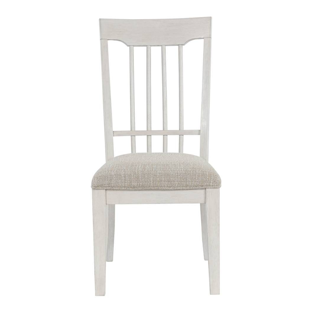 Ensemble de 2 chaises de salle à manger en bois avec assise rembourrée en tissu gris pâle - Shaybrock