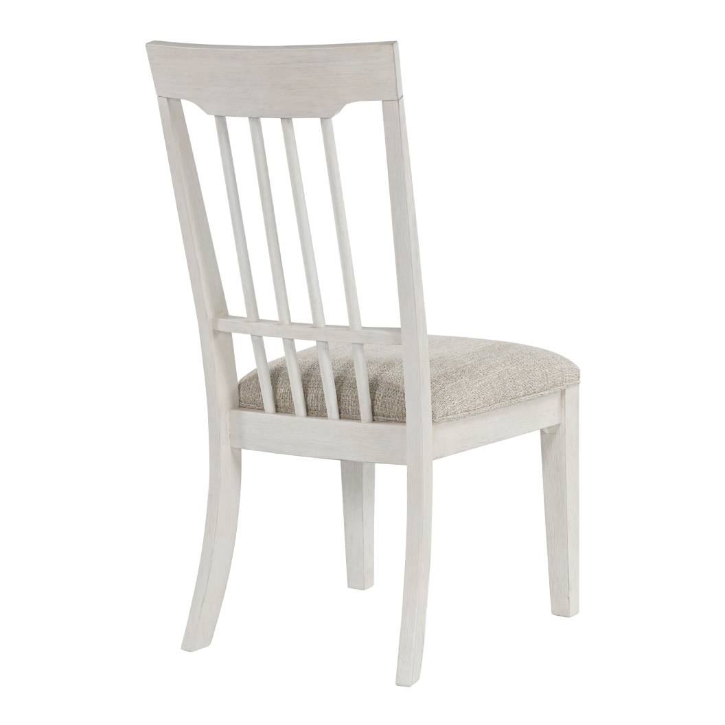 Ensemble de 2 chaises de salle à manger en bois avec assise rembourrée en tissu gris pâle - Shaybrock