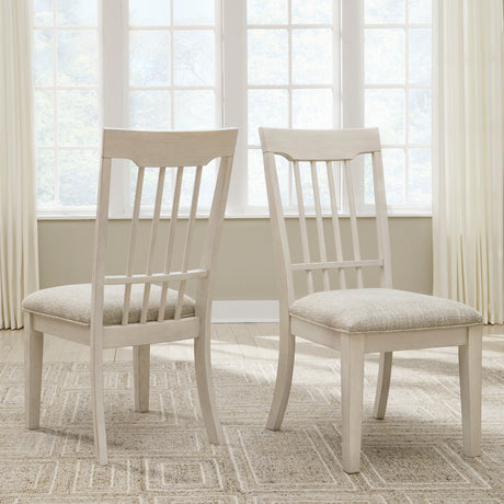 Ensemble de 2 chaises de salle à manger en bois avec assise rembourrée en tissu gris pâle - Shaybrock