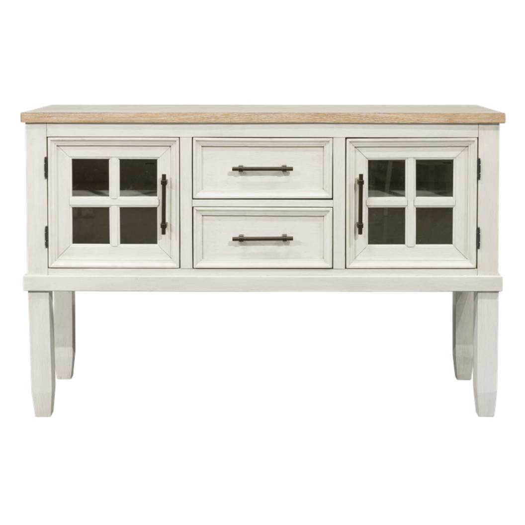 Buffet en bois bicolore avec 2 portes et 2 tiroirs - Shaybrock