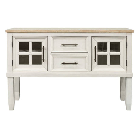Buffet en bois bicolore avec 2 portes et 2 tiroirs - Shaybrock