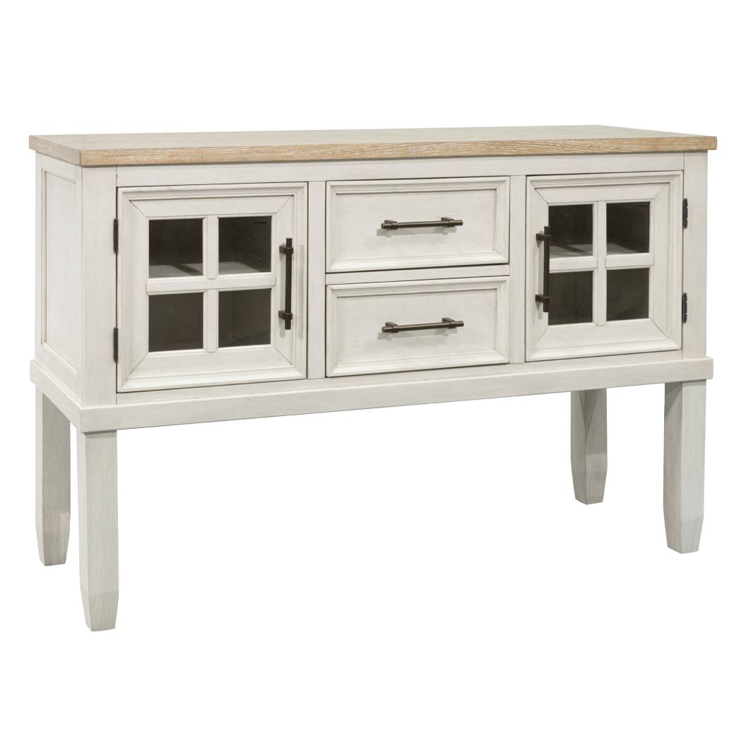 Buffet en bois bicolore avec 2 portes et 2 tiroirs - Shaybrock
