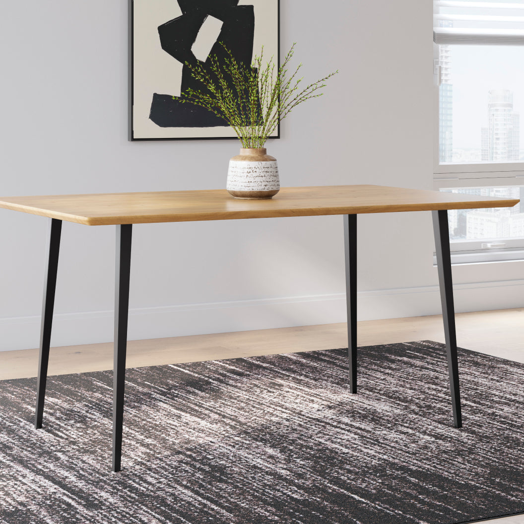 Table de salle à manger rectangulaire en bois d'acacia naturel clair - Gretlynn