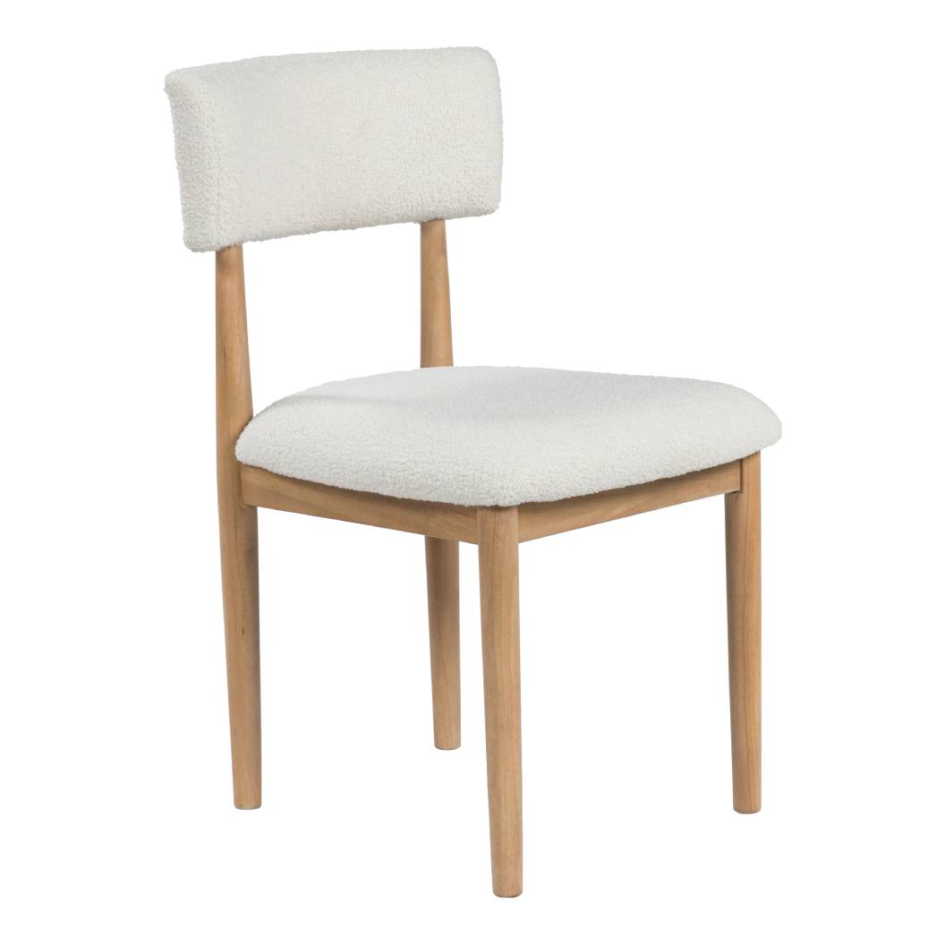 Ensemble de 2 chaises de salle à manger rembourrées en tissu blanc - Sawdyn