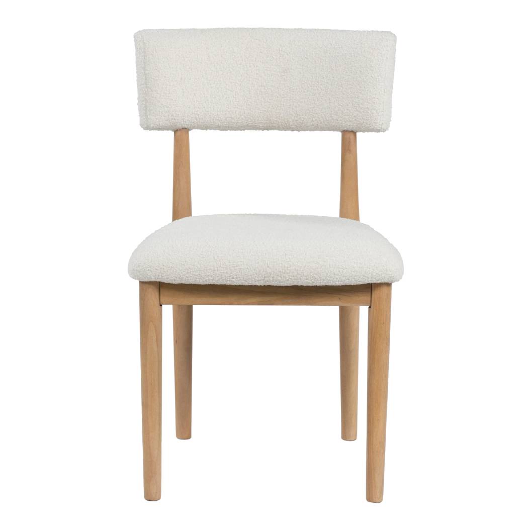 Ensemble de 2 chaises de salle à manger rembourrées en tissu blanc - Sawdyn