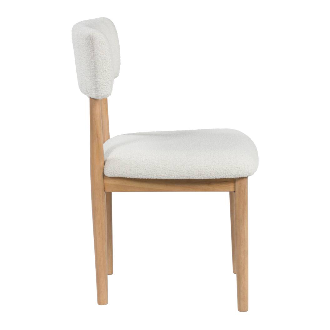 Ensemble de 2 chaises de salle à manger rembourrées en tissu blanc - Sawdyn