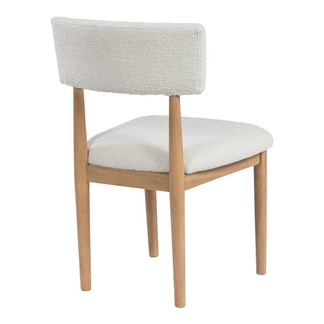 Ensemble de 2 chaises de salle à manger rembourrées en tissu blanc - Sawdyn