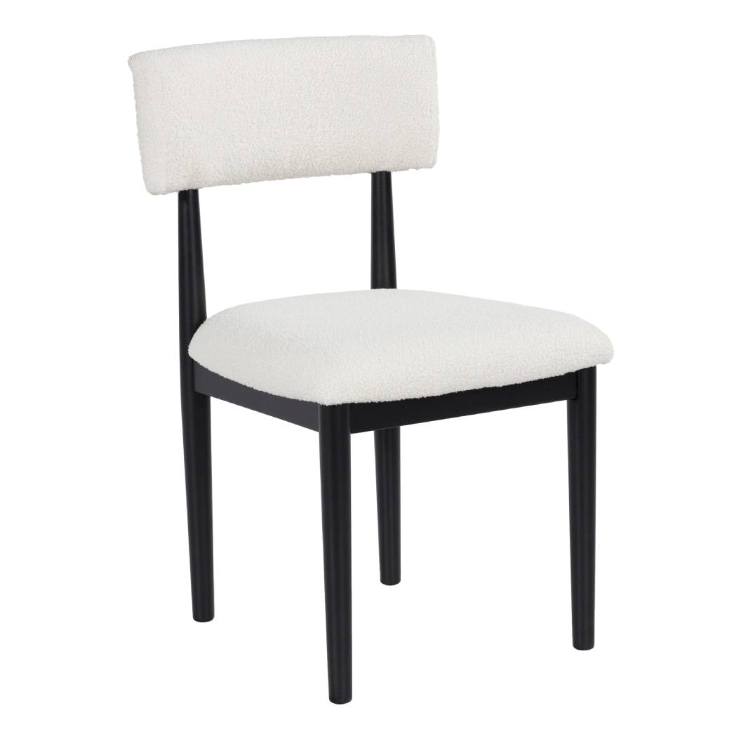 Ensemble de 2 chaises de salle à manger rembourrées en tissu blanc - Xandrum