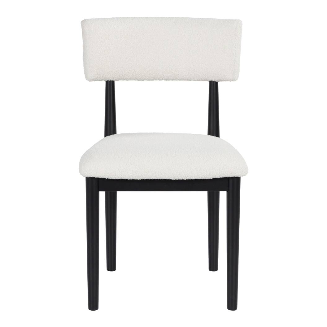 Ensemble de 2 chaises de salle à manger rembourrées en tissu blanc - Xandrum