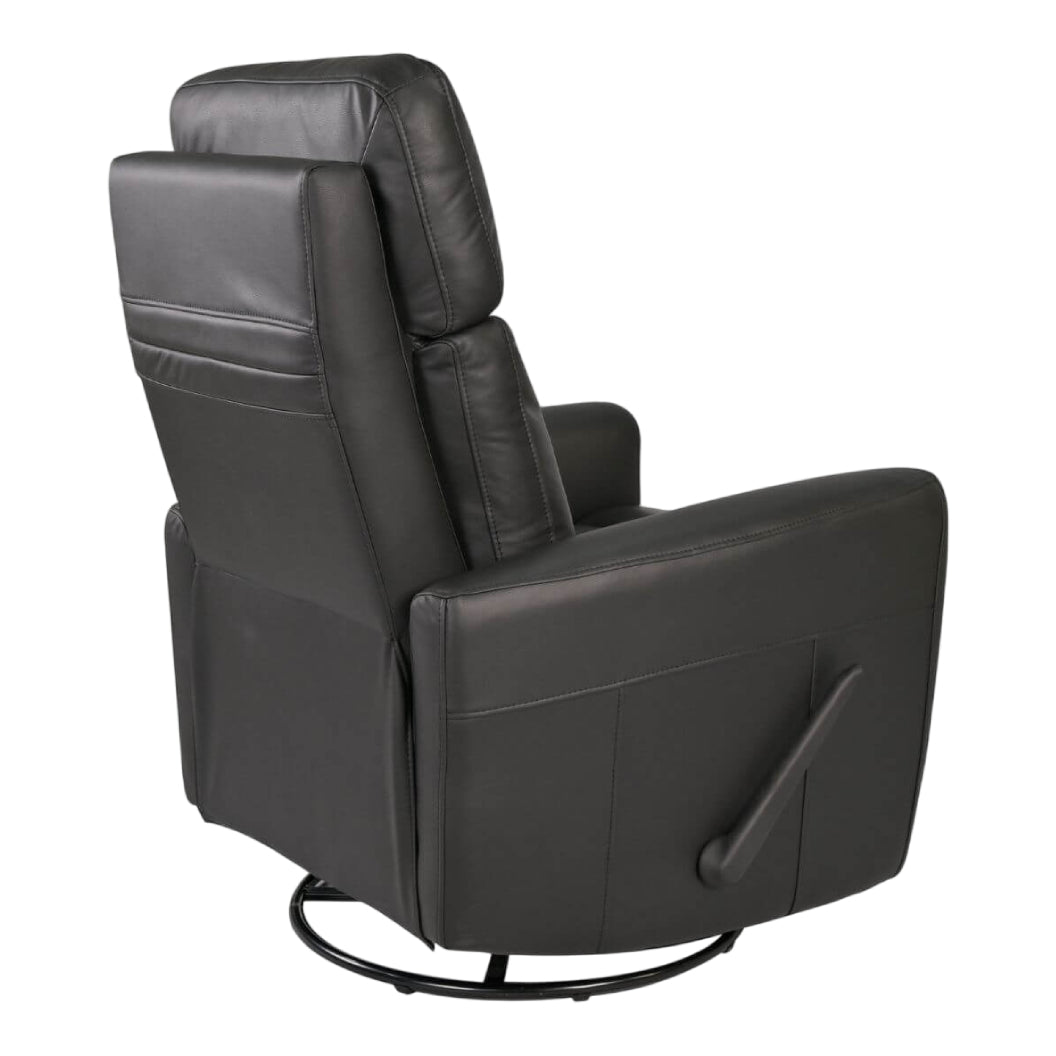 Fauteuil berçant, pivotant et inclinable en aspect cuir noir - Prague