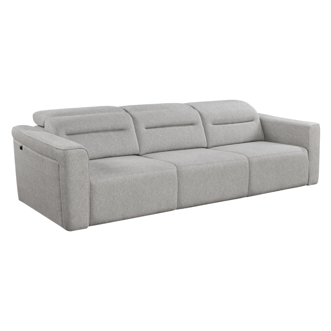 Sofa modulaire 3 pièces motorisé en tissu gris - Ibiza