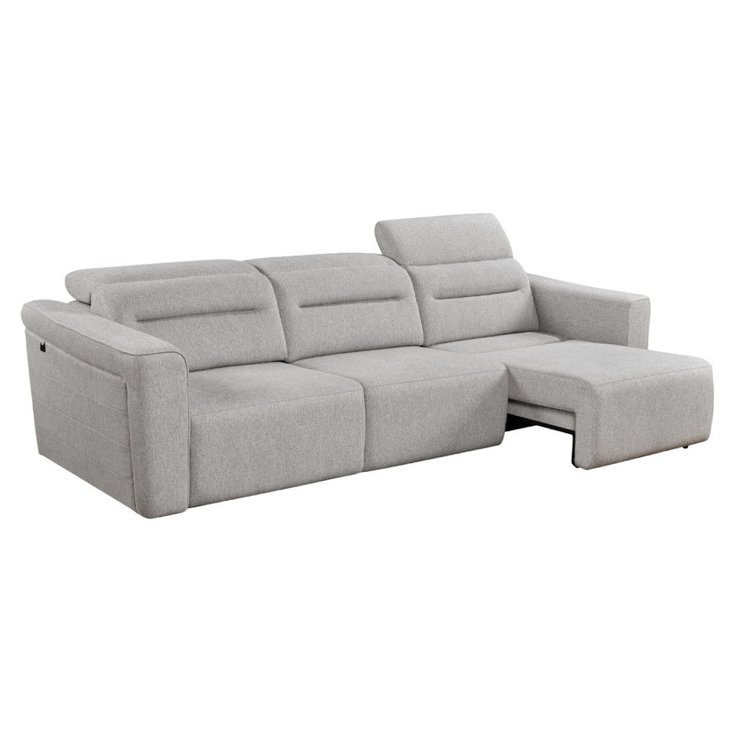 Sofa modulaire 3 pièces motorisé en tissu gris - Ibiza