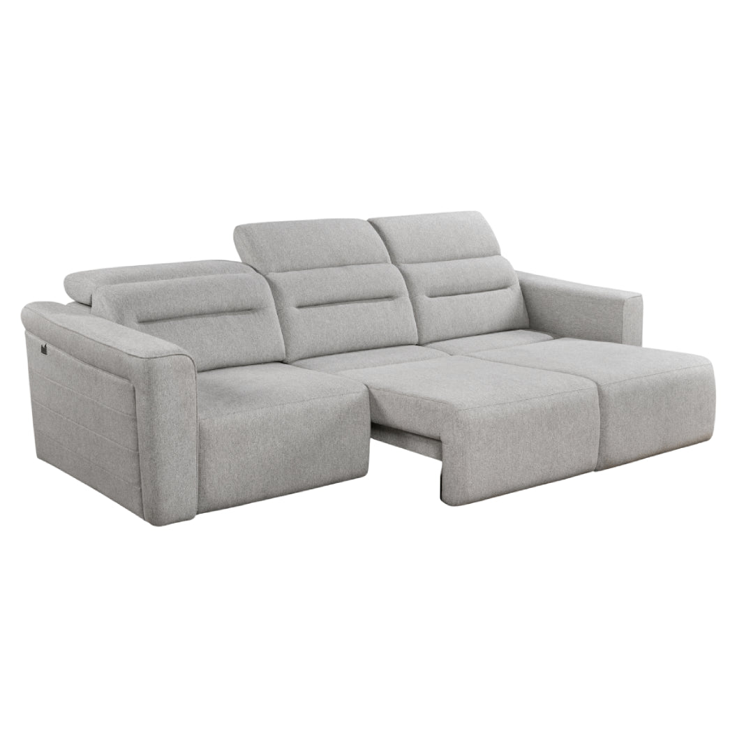 Sofa modulaire 3 pièces motorisé en tissu gris - Ibiza