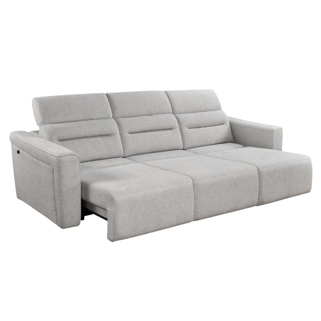 Sofa modulaire 3 pièces motorisé en tissu gris - Ibiza