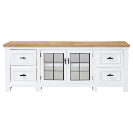 Meuble de télévision en bois et placage bicolore à 4 tiroirs - Ashbryn