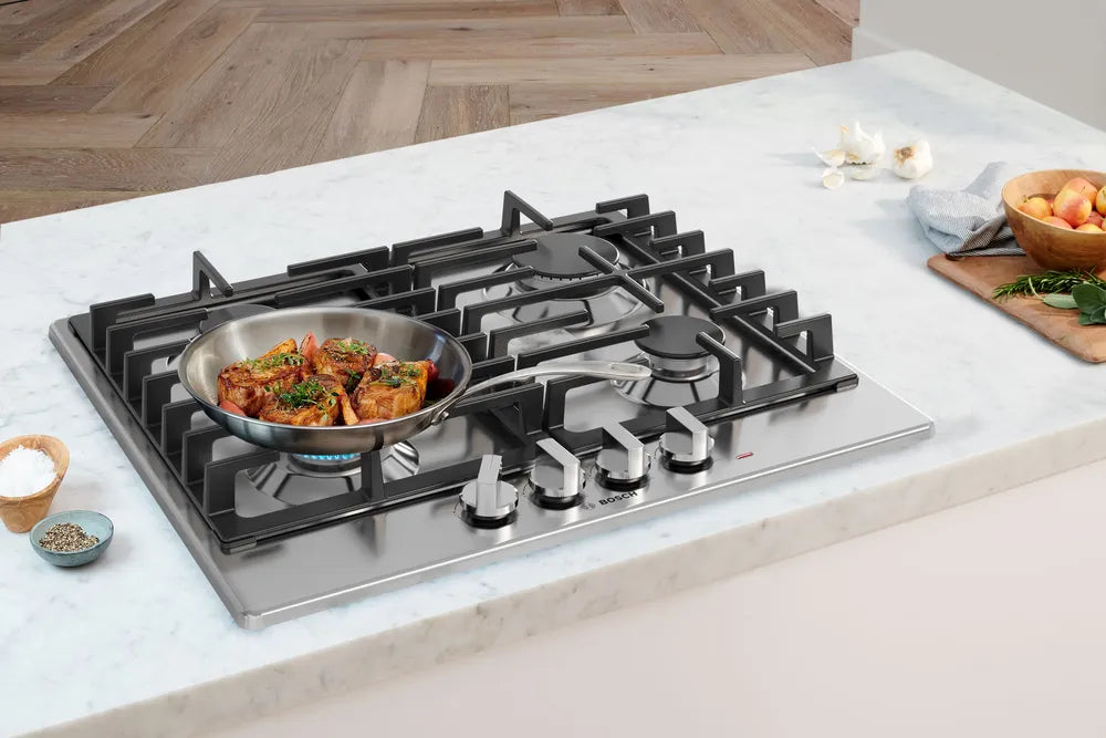 Plaque de cuisson au gaz 24 po, Inox avec 4 brûleurs