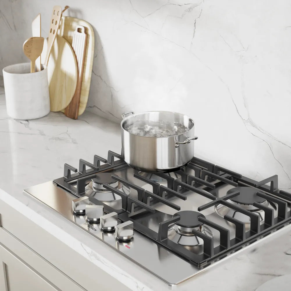 Plaque de cuisson au gaz 24 po, Inox avec 4 brûleurs
