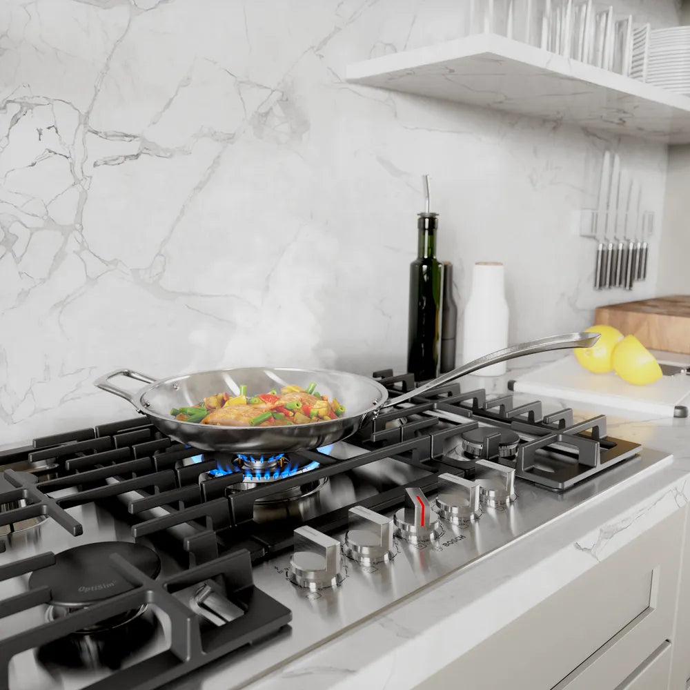 Plaque de cuisson au gaz 30 po, Inox avec 5 brûleurs avec FlameSelect® - Série 800