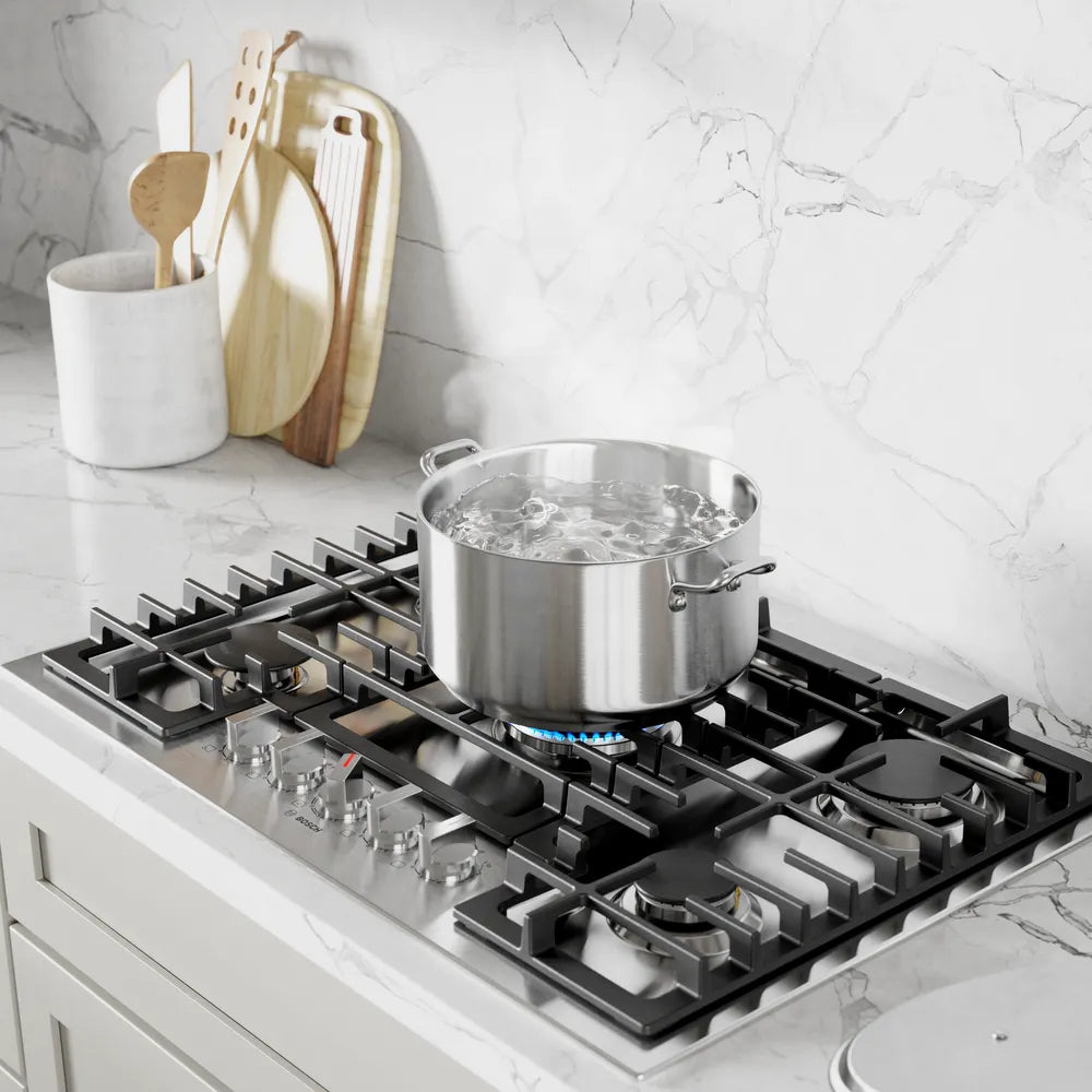 Plaque de cuisson au gaz 30 po, Inox avec 5 brûleurs avec FlameSelect® - Série 800