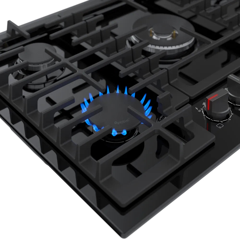 Plaque de cuisson au gaz 30 po, Inox avec 5 brûleurs avec FlameSelect® - Série 800
