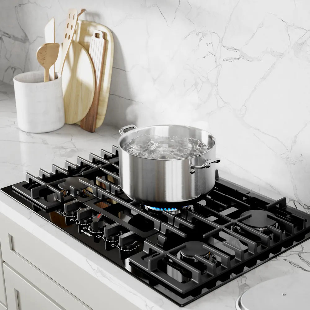 Plaque de cuisson au gaz 30 po, Inox avec 5 brûleurs avec FlameSelect® - Série 800