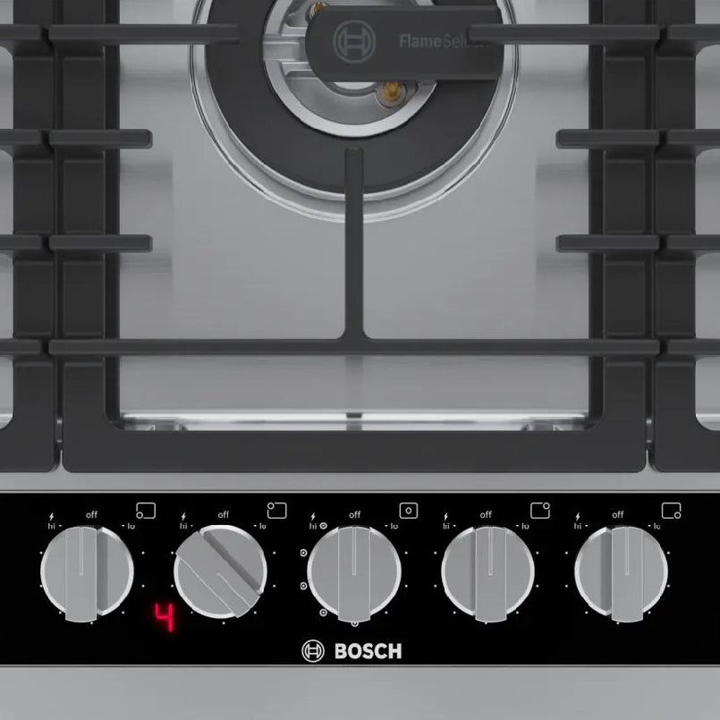 Plaque de cuisson au gaz 30 po, Inox à 5 brûleurs avec FlameSelect® - Série Benchmark
