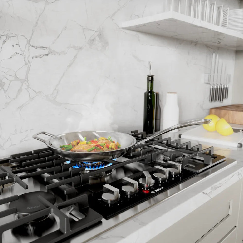 Plaque de cuisson au gaz 30 po, Inox à 5 brûleurs avec FlameSelect® - Série Benchmark