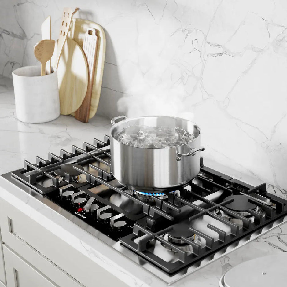 Plaque de cuisson au gaz 30 po, Inox à 5 brûleurs avec FlameSelect® - Série Benchmark