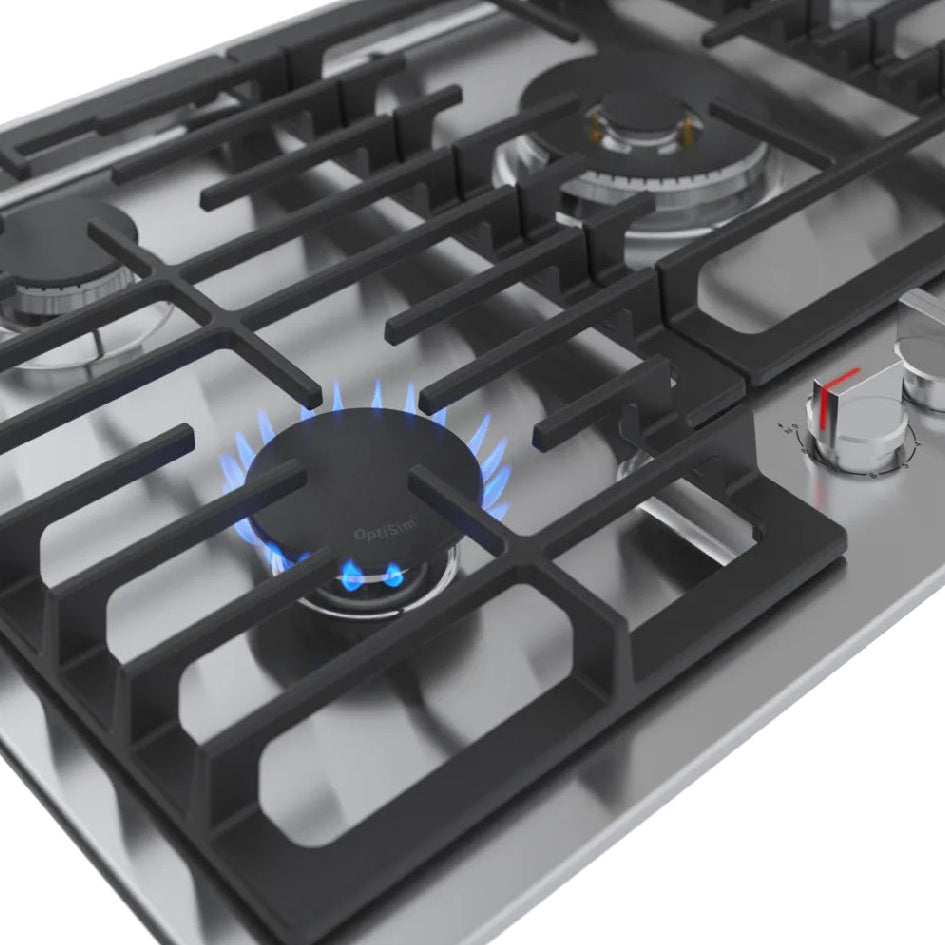 Plaque de cuisson au gaz 36 po, Inox à 5 brûleurs avec FlameSelect® - Série 800