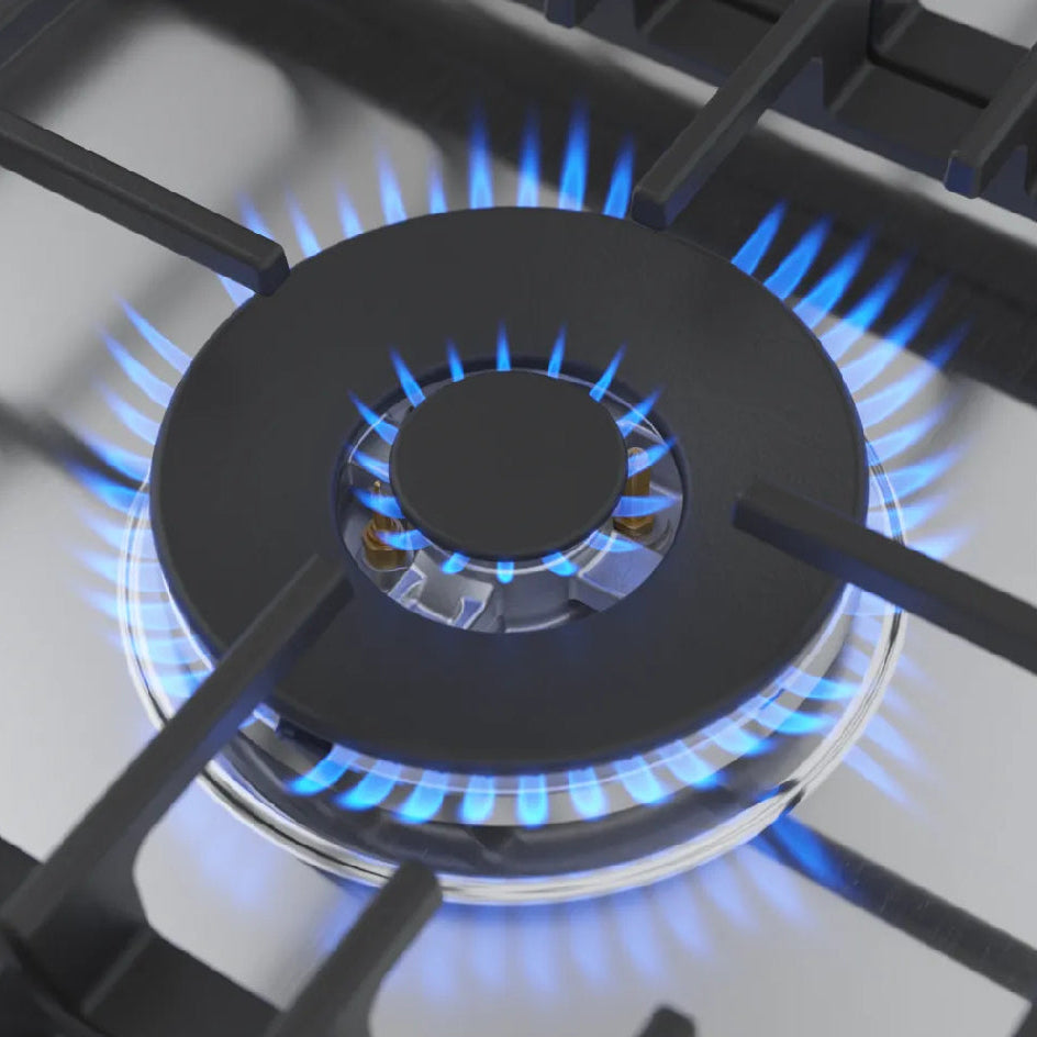 Plaque de cuisson au gaz 36 po, Inox à 5 brûleurs avec FlameSelect® - Série 800