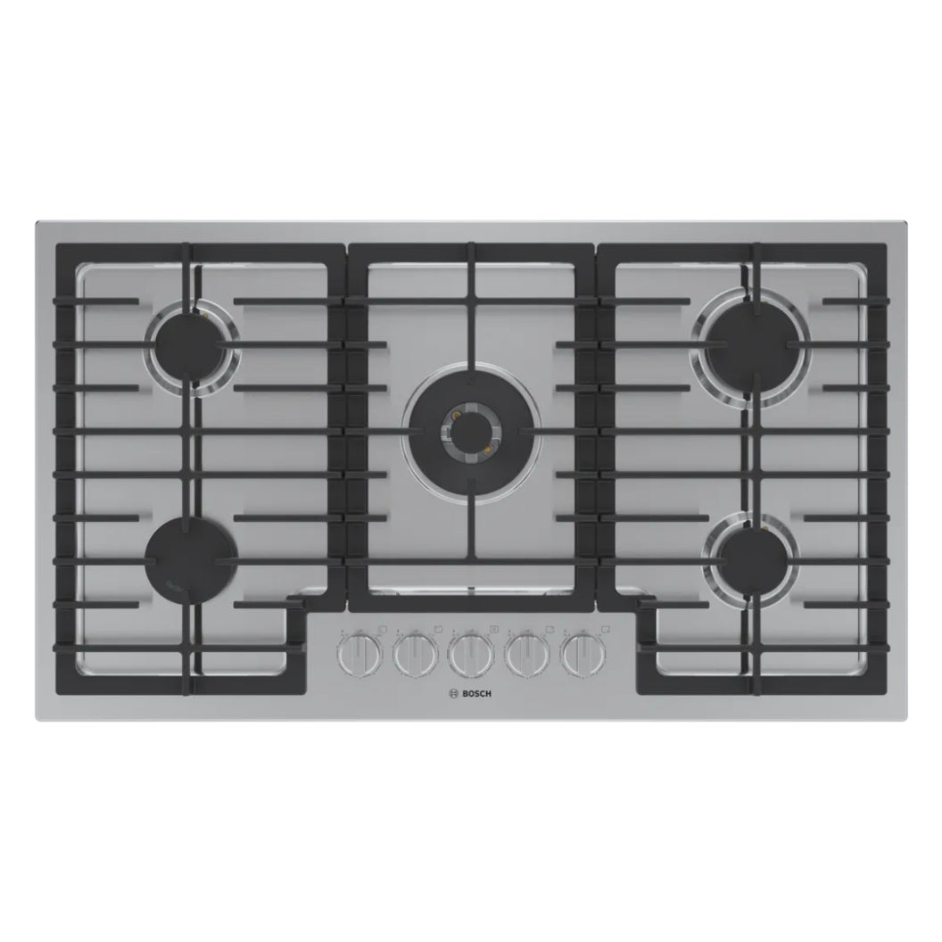 Plaque de cuisson au gaz 36 po Inox - Série 800 avec 5 brûleurs