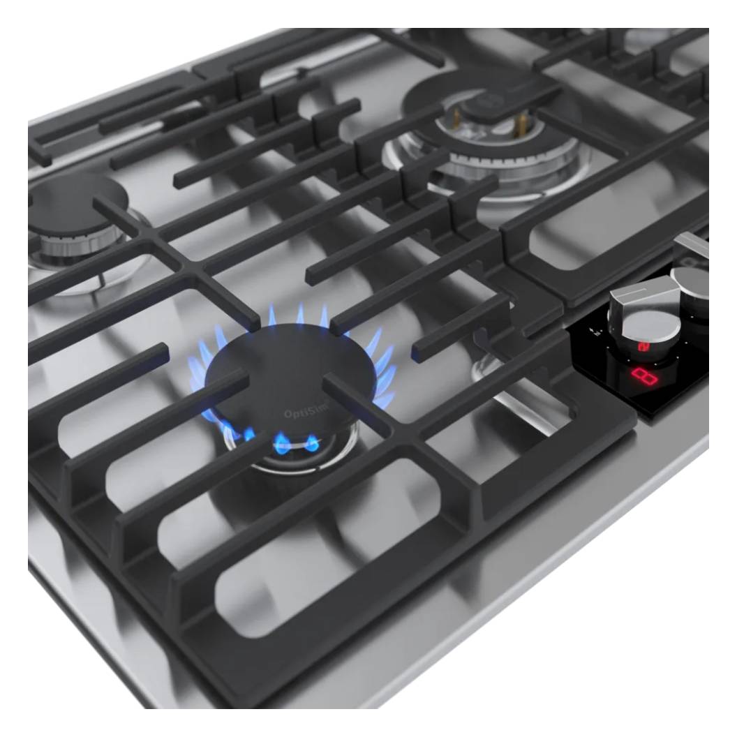 Plaque de cuisson au gaz 36 po Inox - Série Benchmark AVEC 5 brûleurs