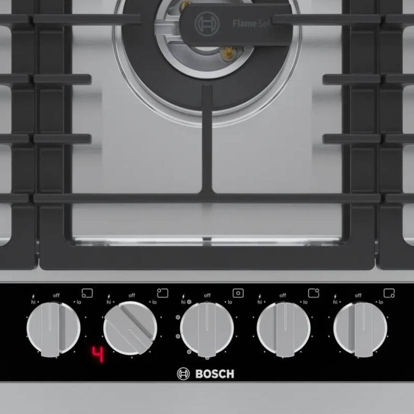 Plaque de cuisson au gaz 36 po, Inox à 5 brûleurs avec FlameSelect® - Série Benchmark