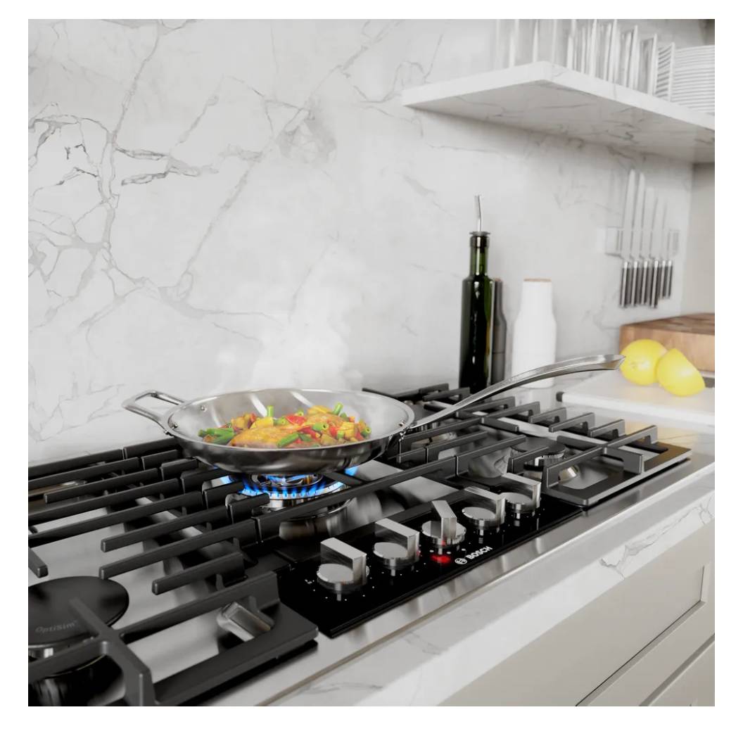 Plaque de cuisson au gaz 36 po Inox - Série Benchmark AVEC 5 brûleurs