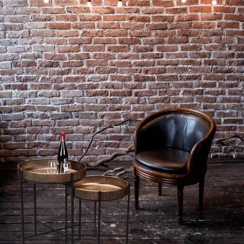 Table d'appoint ronde en métal doré et noir - Jane