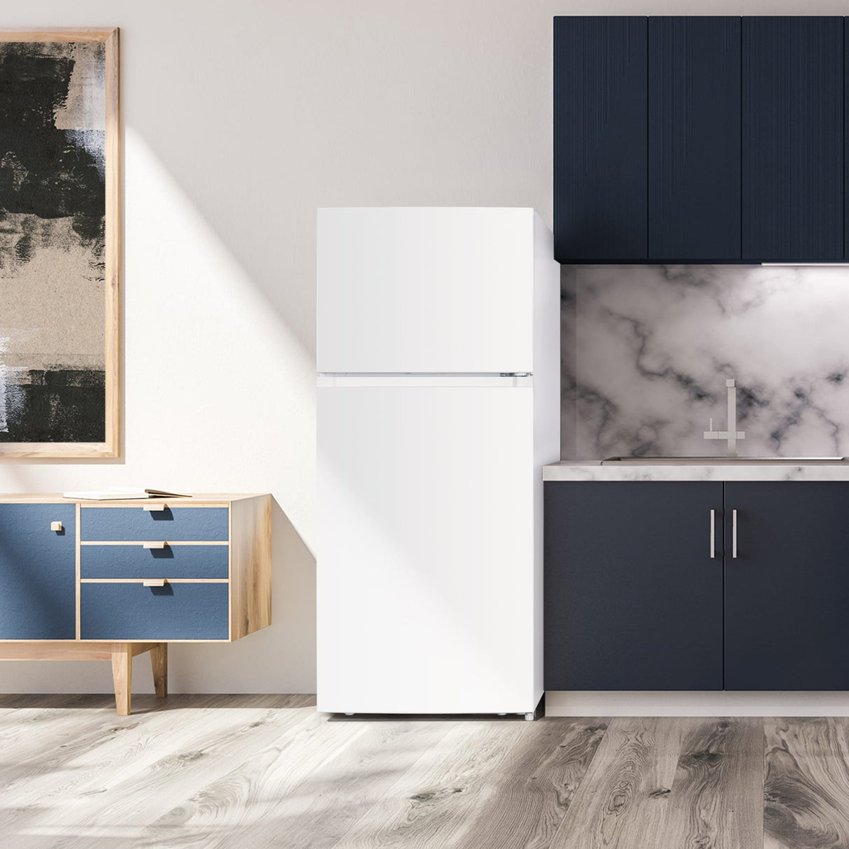 Réfrigérateur congélateur haut Blanc 28po