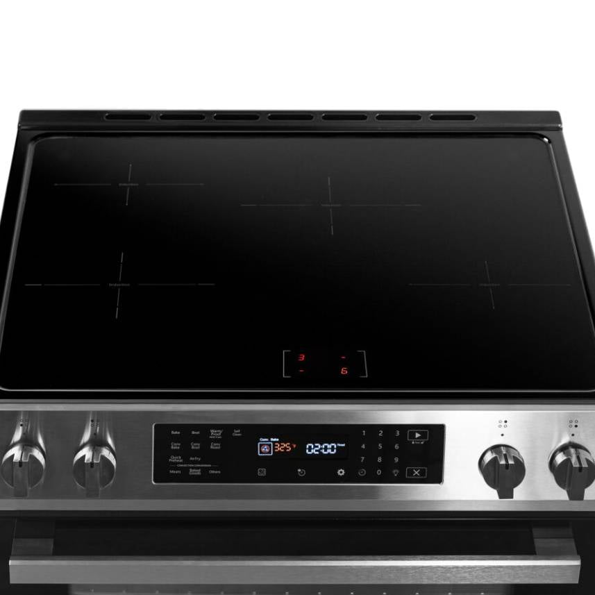 Cuisinière à induction encastrable 30 po, 5,0 pi³ Inox avec Fonction Boost, Convection et Air Fry