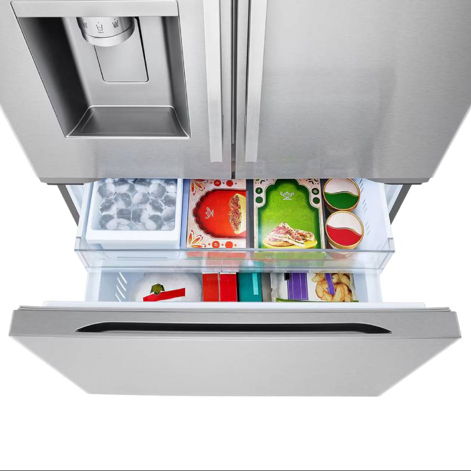 Réfrigérateur à portes françaises, profondeur comptoir 36 po, 24 pi³ Inox avec Wi-Fi et Distributeur d'eau/glaçons