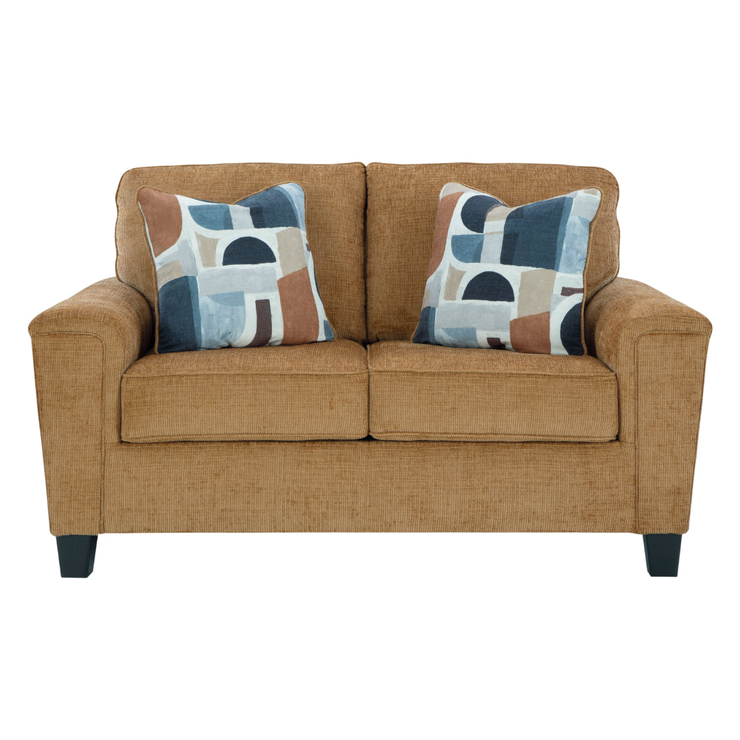 Causeuse en tissu texturé miel avec coussins - Erinslane