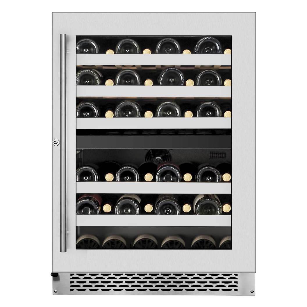 Cellier 24 po à 46 bouteilles et 2 zones - Gamme Titanium