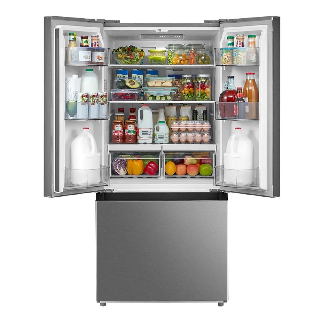 Réfrigérateur porte française 30 po, 18,4 pi³ Inox 3 portes