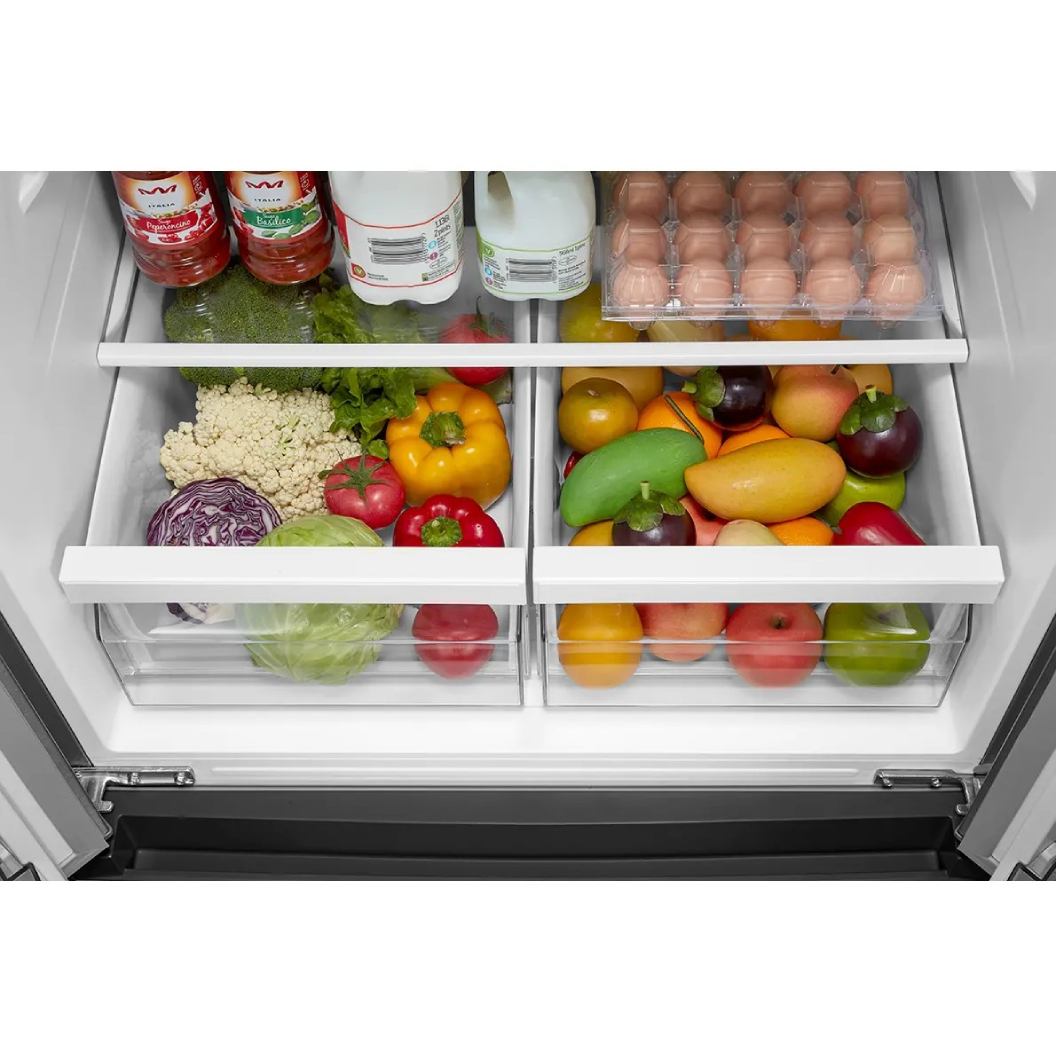 Réfrigérateur porte française 30 po, 18,4 pi³ Inox 3 portes